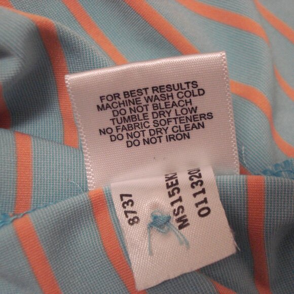 Peter Millar Golf Shirt Men’s XLarge Summer Comfort Blue Orange Striped GUC - Picture 8 of 10